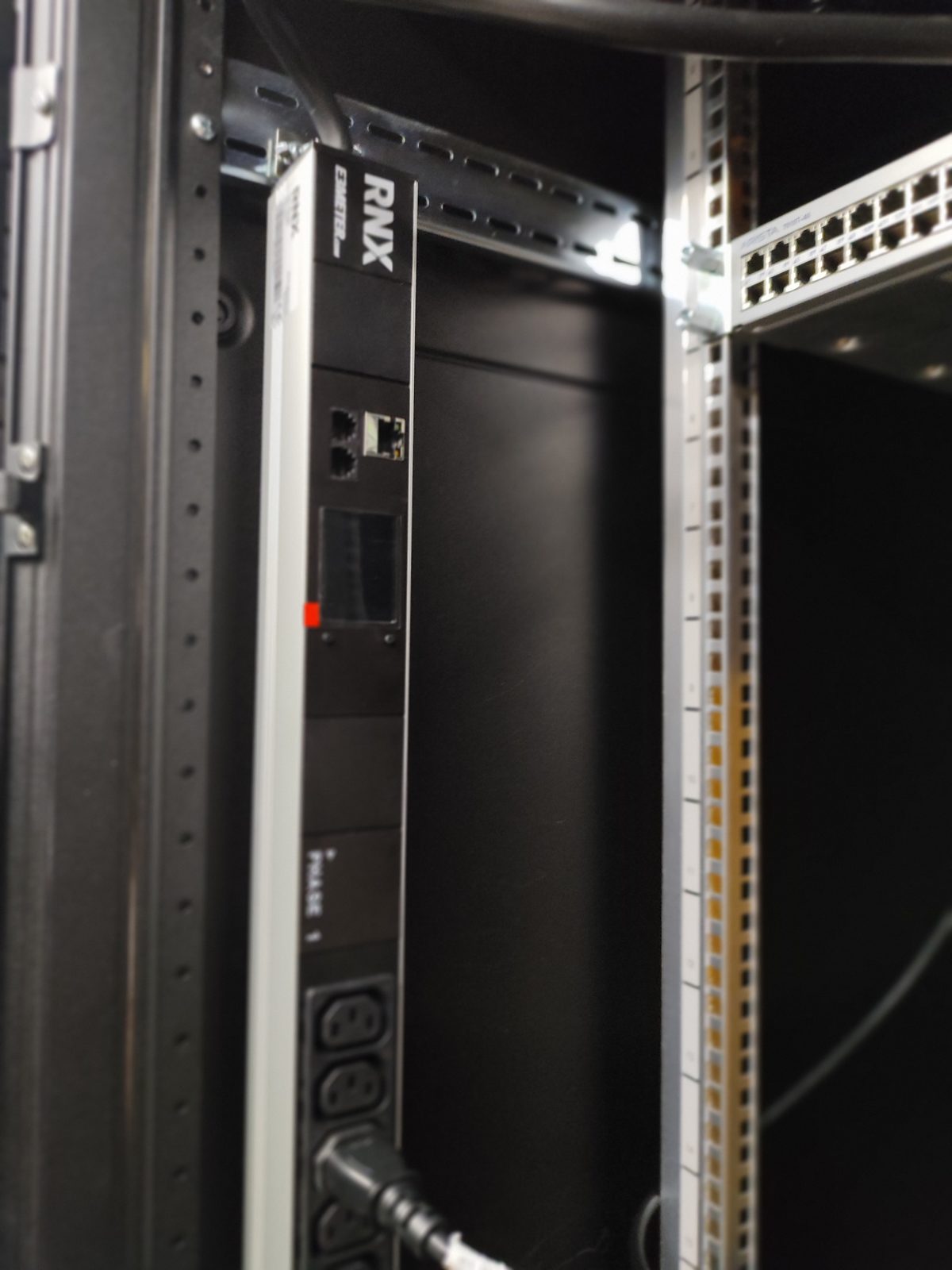PDU and electrical distribution in the high-density room of AlpineDC's private suites in Crissier